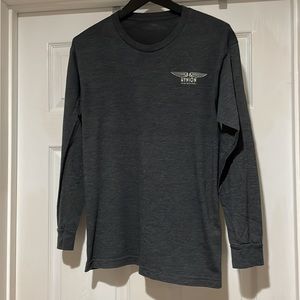 Hynson Surfboards Winged Cotton Long Sleeve T shirt Grey/Gray Size Medium